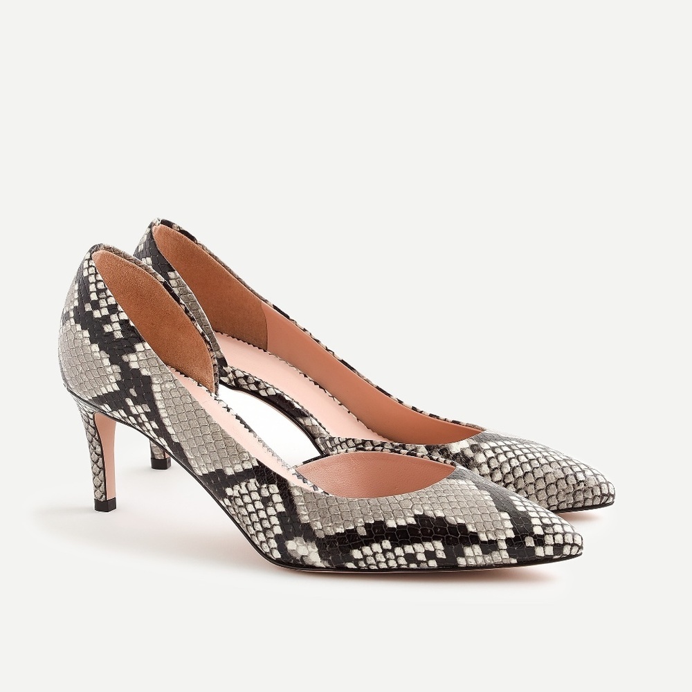 New J.CREW Lucie Pumps in Snake-Embossed Leather